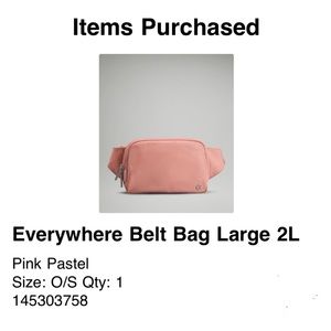 lulu lemon belt bag large pink pastel